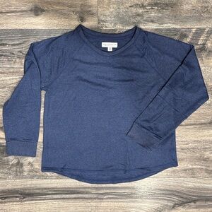 Old Navy Navy Blue Pajama Top with Long Sleeves and Rounded Hem